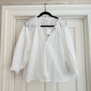 White Eyelet Women's Top